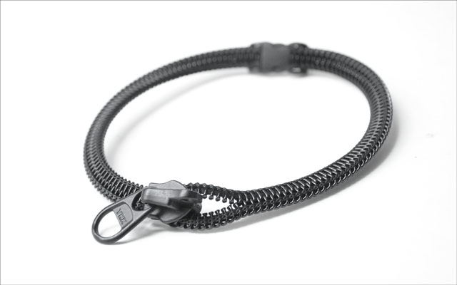 Men Neck ties NEW Look , Curved zipper men's gift, black statement Geekery zipper jewelry.